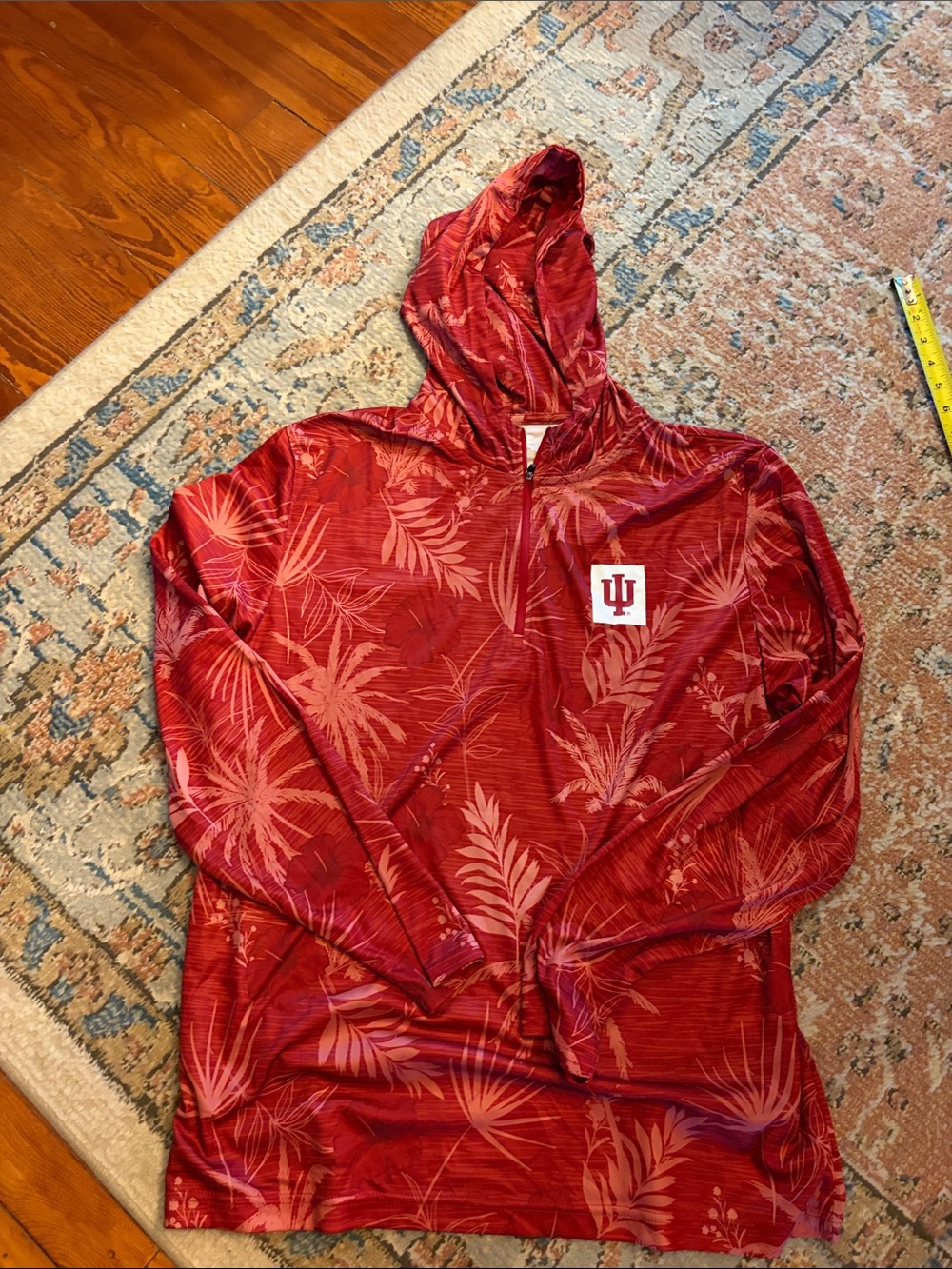 Colosseum Red Tropical Zip-Up Hoodie with Indiana Logo